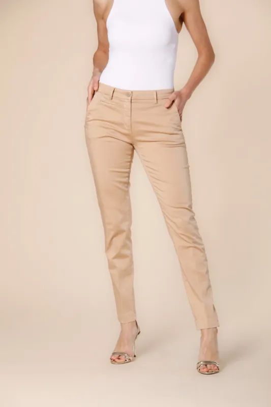 New York Slim women's chino pants in stretch satin slim sold by Mason's