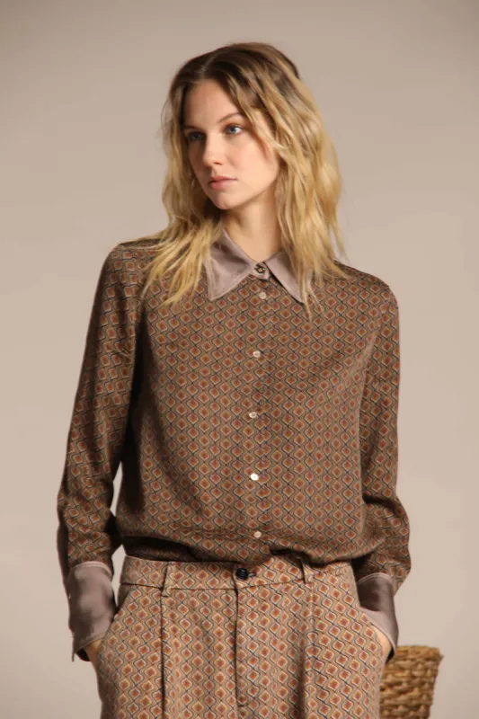 Nicole women's shirt in viscose with deco print sold by Mason's