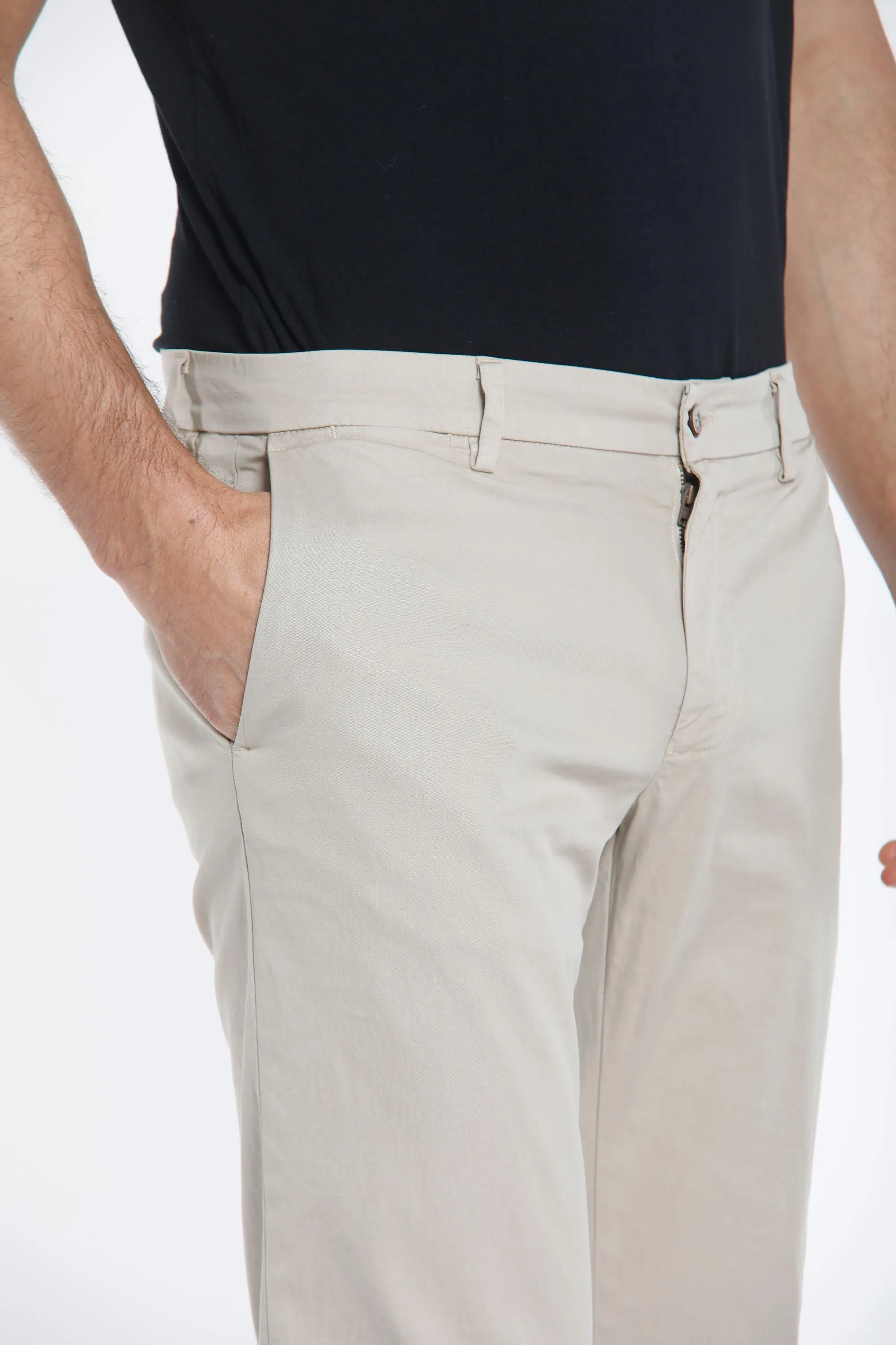 New York man chino pants in stretch satin regular ① sold by Mason's product image thumbnail 2