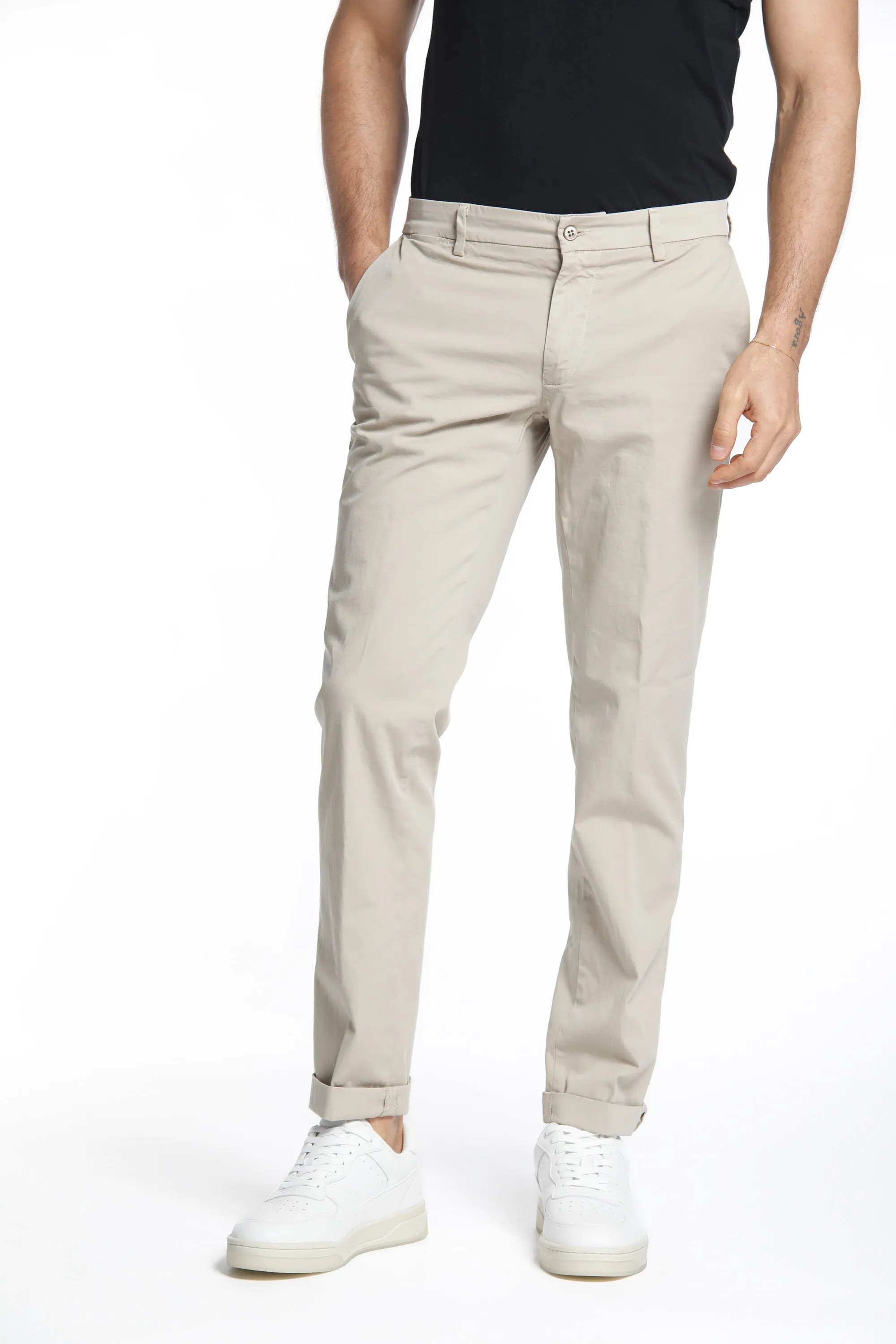 New York man chino pants in stretch satin regular ① sold by Mason's product image thumbnail 3