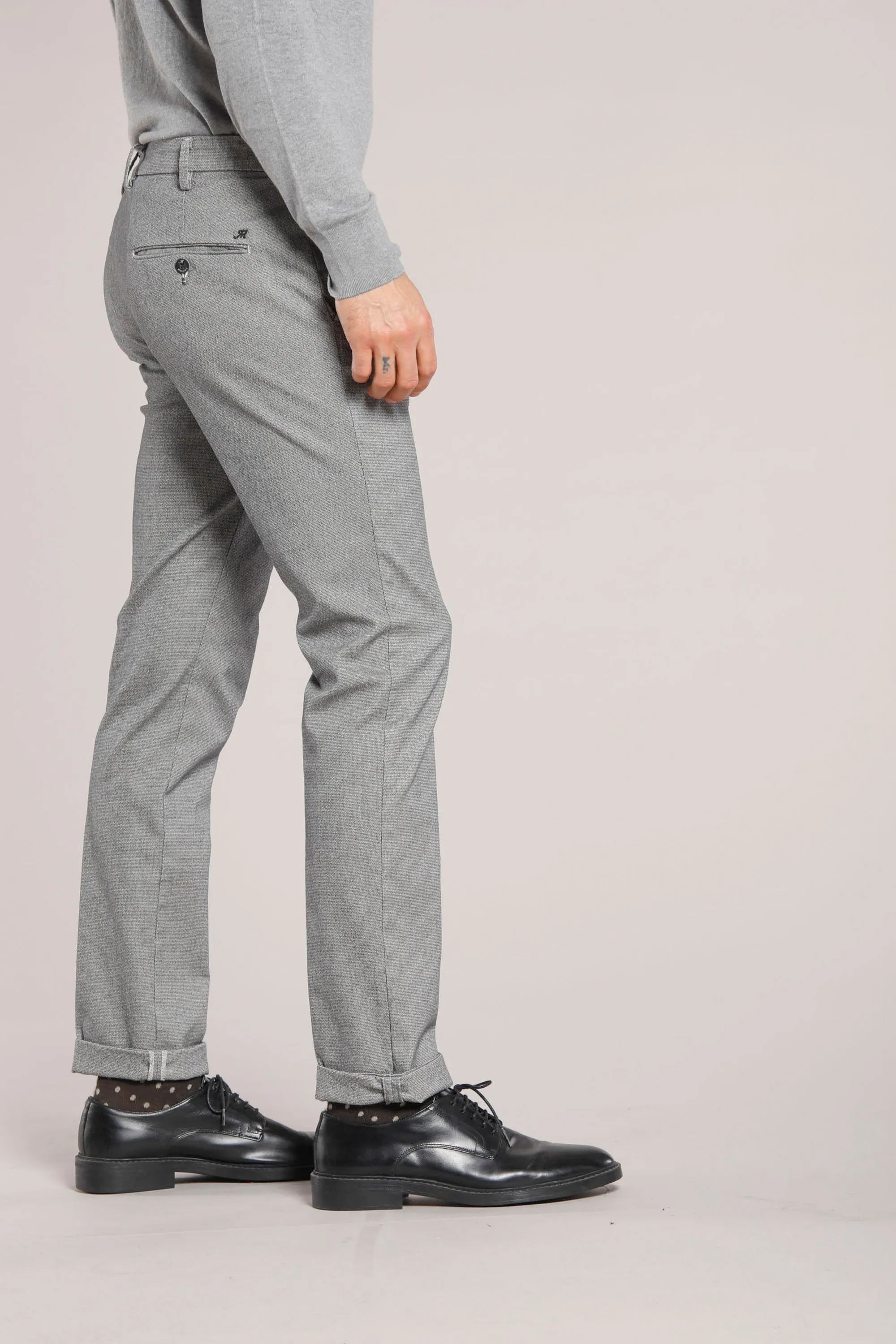 Torino Prestige man cotton modal chino pants with micro patterned slim sold by Mason's product image thumbnail 3