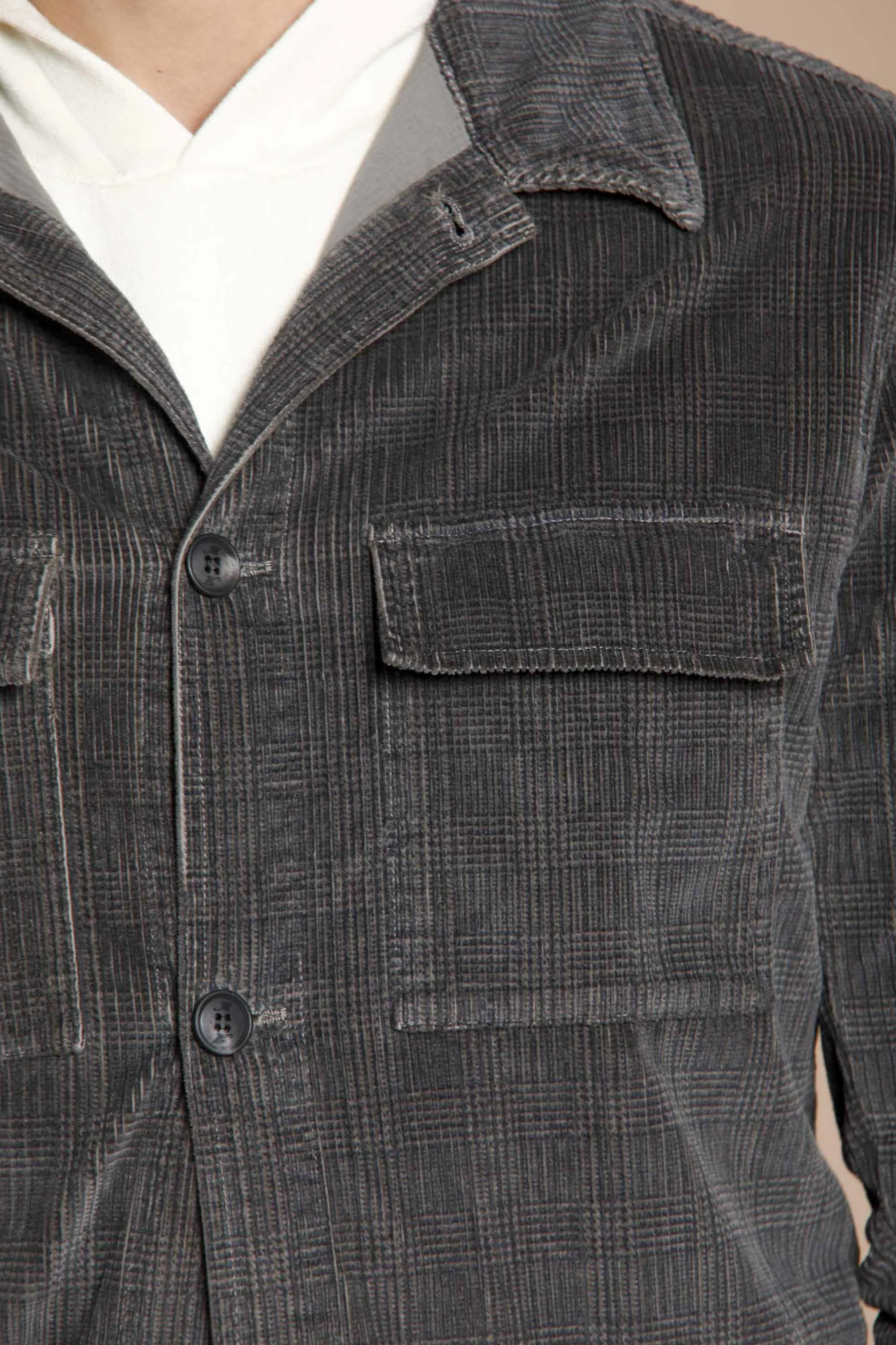 Steve man corduroy overshirt with chevron pattern sold by Mason's product image thumbnail 3