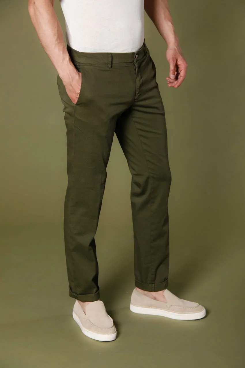 New York men's chino pants in stretch satin regular ① sold by Mason's