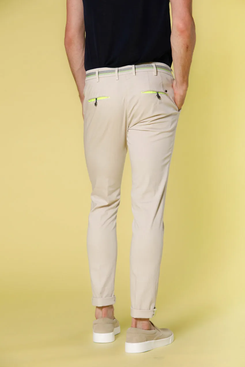 Milano Start men's chino pants in stretch satin with ribbons extra slim sold by Mason's product image thumbnail 5