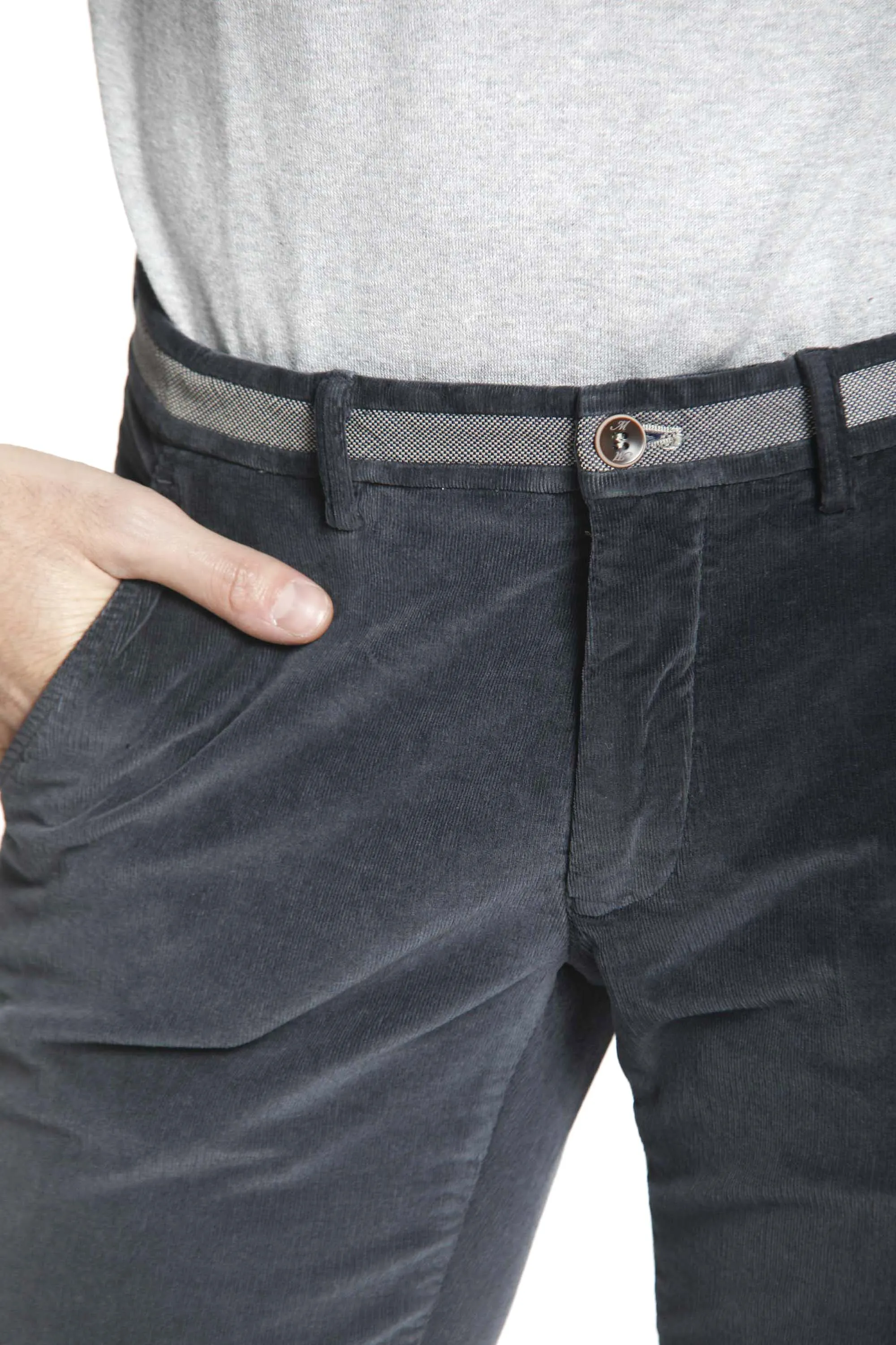 Torino University man 1500 velvet striped chino pants slim sold by Mason's product image thumbnail 3