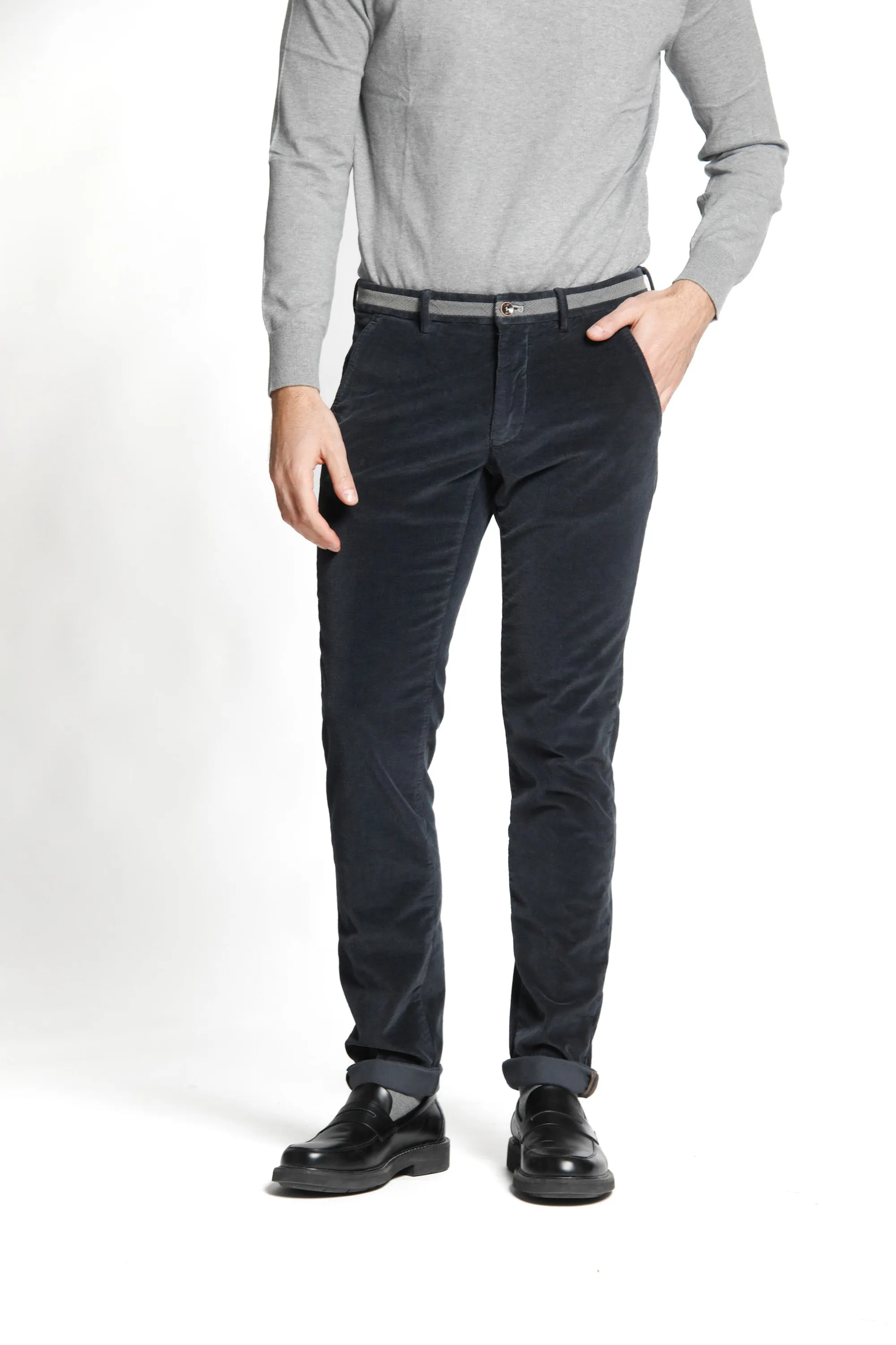 Torino University man 1500 velvet striped chino pants slim sold by Mason's