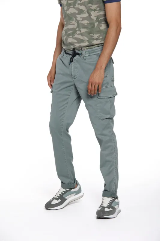 Chile Jogger man cargo pants in cotton and tencel extra slim sold by Mason's