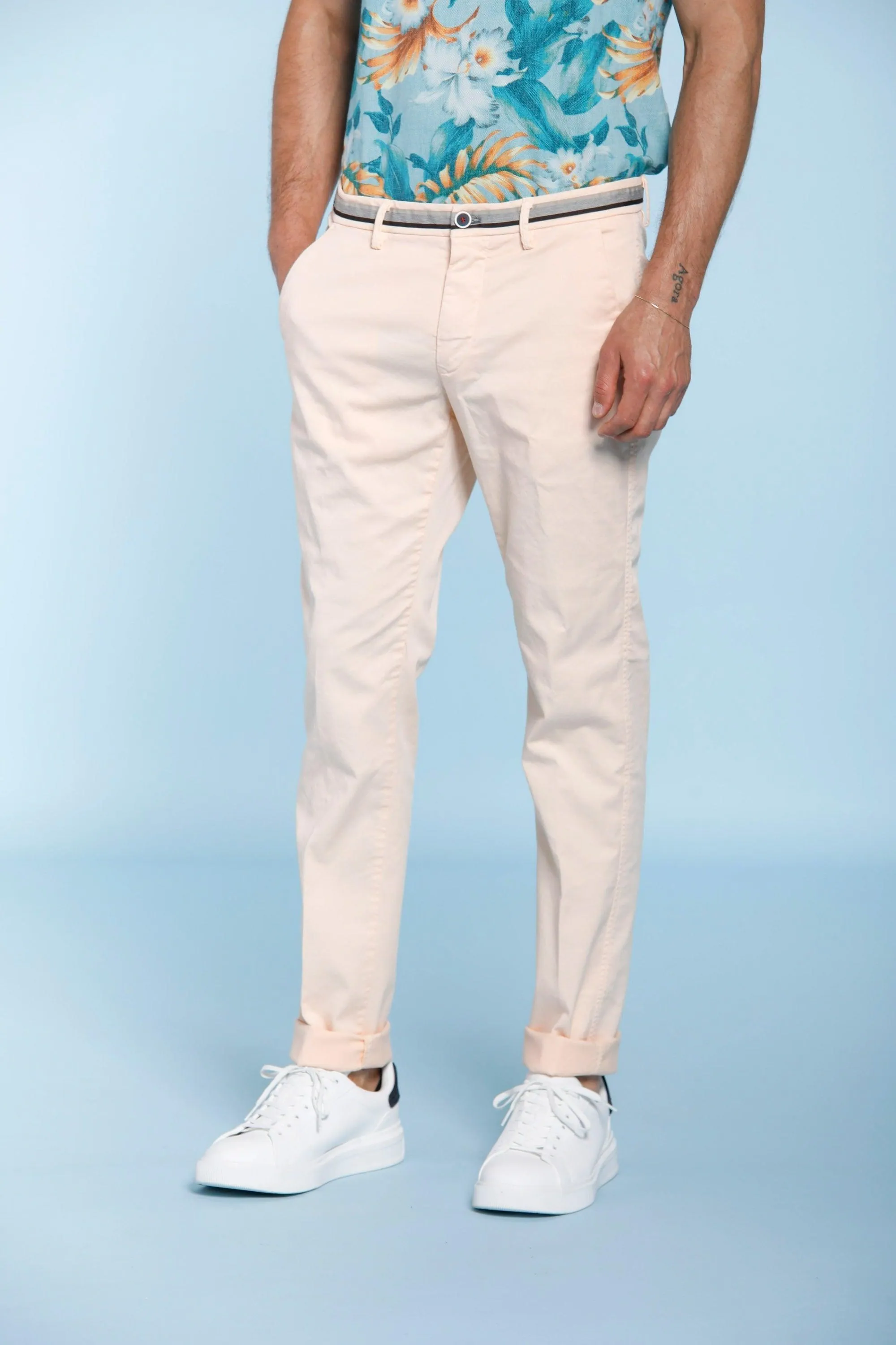 Torino Summer man chino pants in cotton and tencel with ribbon slim sold by Mason's product image thumbnail 3