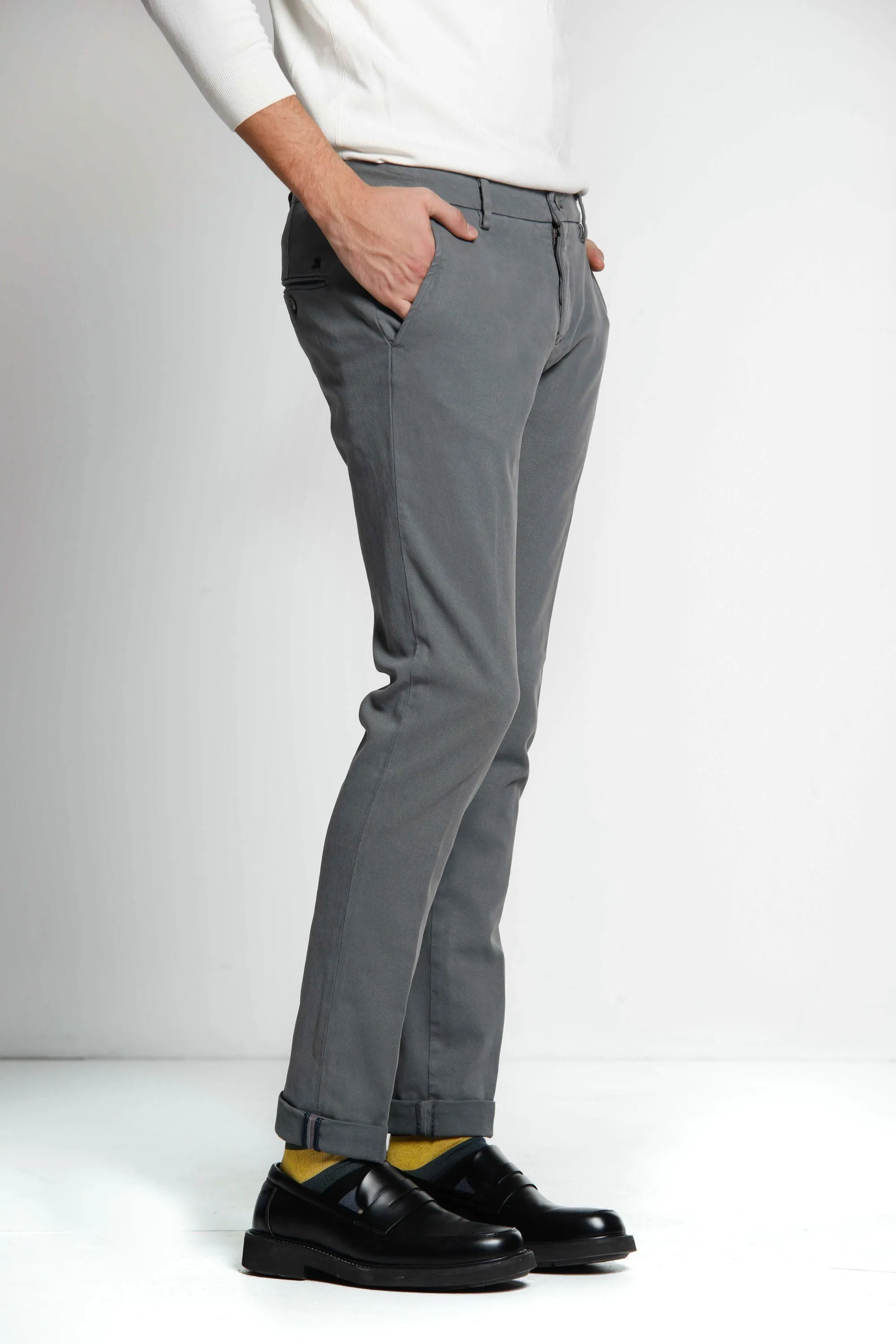 Milano Style man chino pant in gabardine and cotton modal stretch extra slim ① sold by Mason's product image thumbnail 2