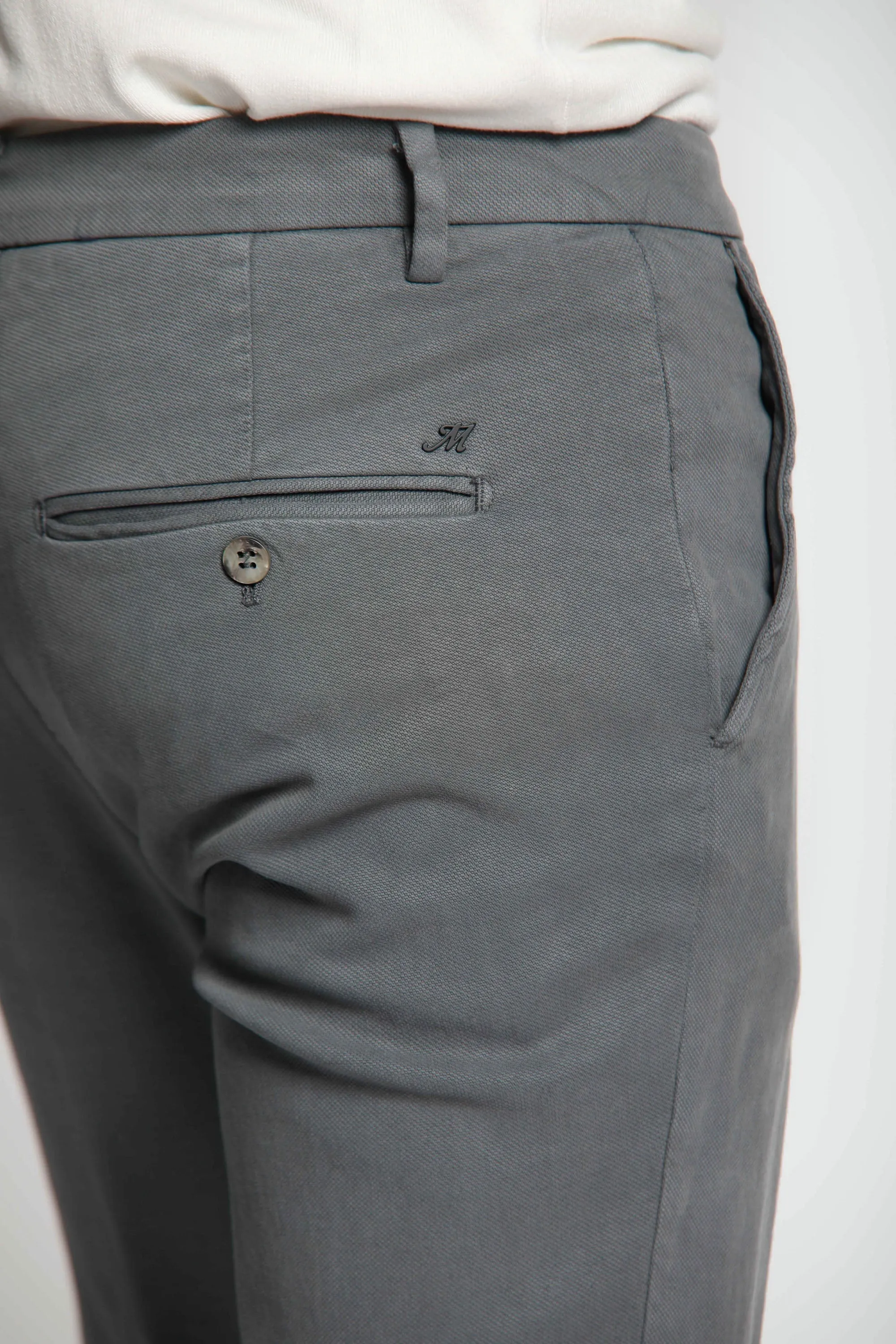 Milano Style man chino pant in gabardine and cotton modal stretch extra slim ① sold by Mason's product image thumbnail 3