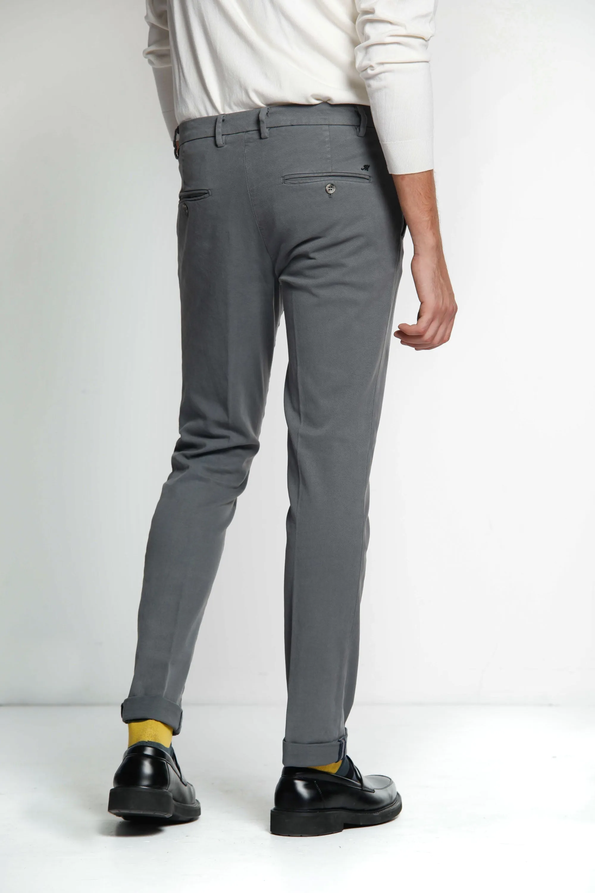 Milano Style man chino pant in gabardine and cotton modal stretch extra slim ① sold by Mason's product image thumbnail 4