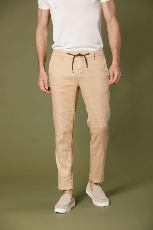 Milano Jogger men's chino jogger in cotton and linen  extra slim sold by Mason's