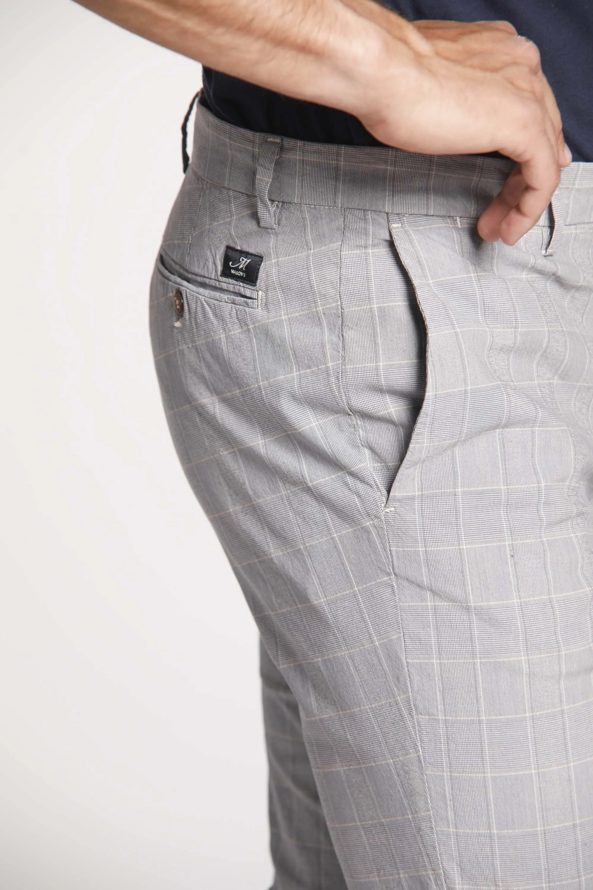 New York man chino pants in tencel and cotton with shaded Wales pattern regular sold by Mason's product image thumbnail 2