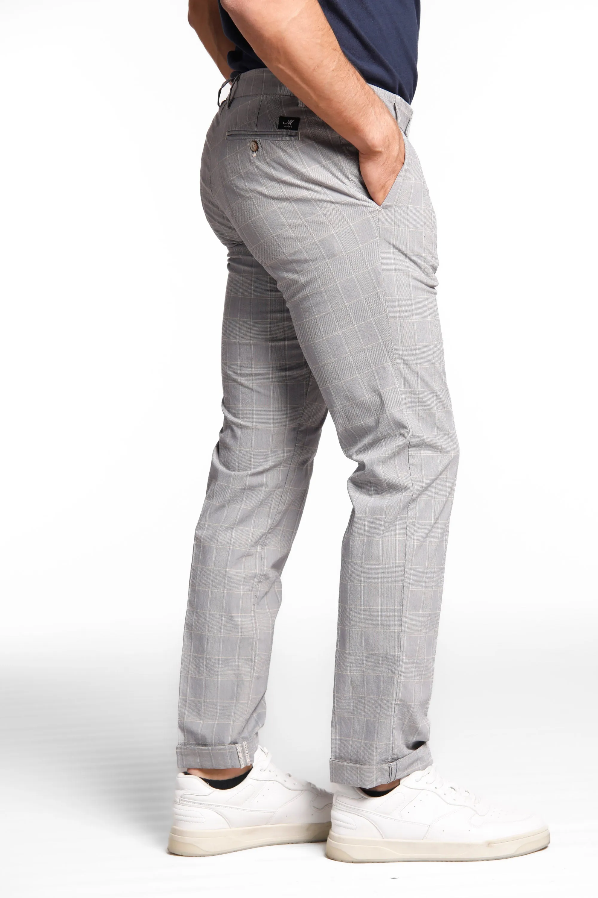 New York man chino pants in tencel and cotton with shaded Wales pattern regular sold by Mason's product image thumbnail 4