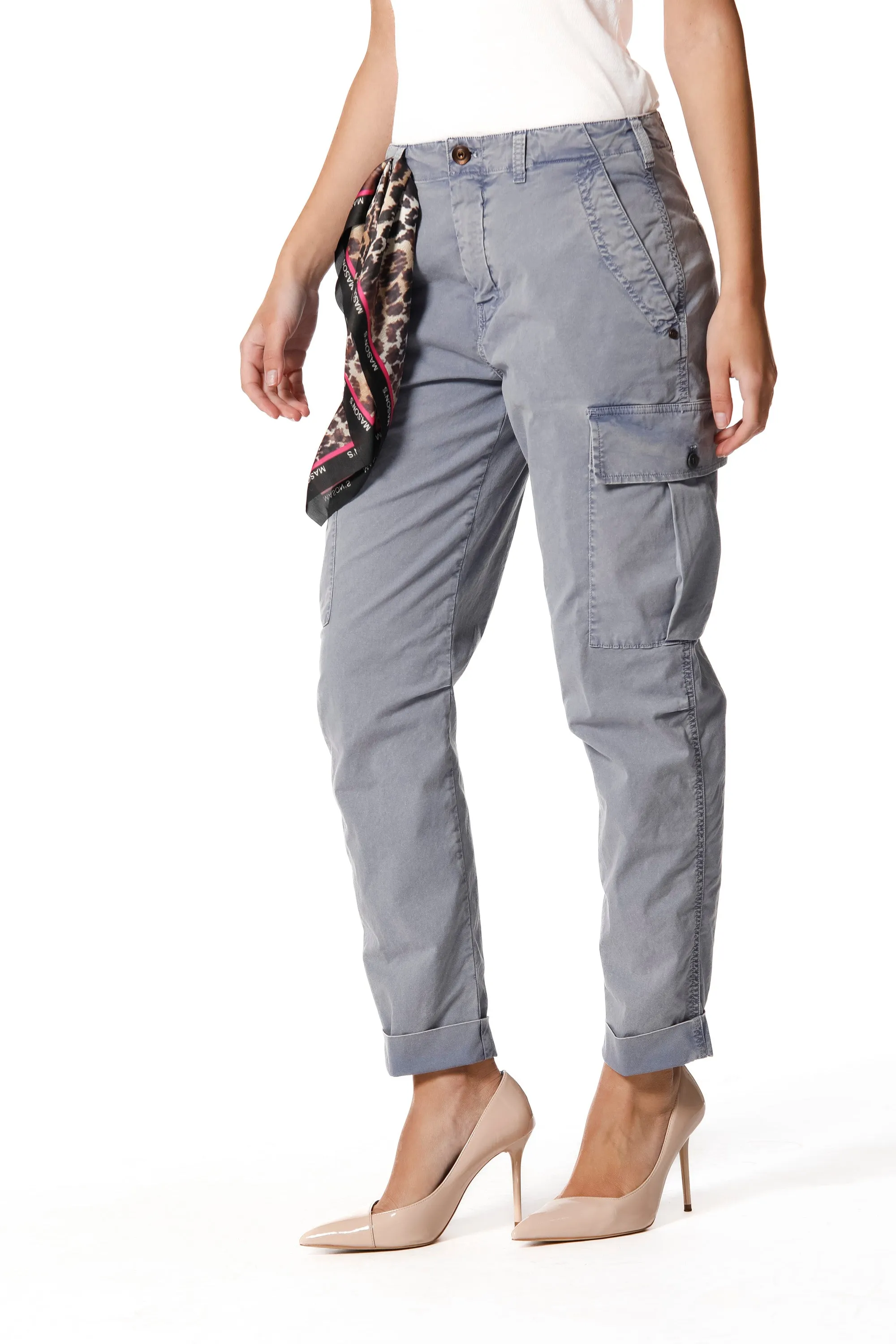Judy Archivio woman cargo pants in stretch cotton icon washes relaxed sold by Mason's