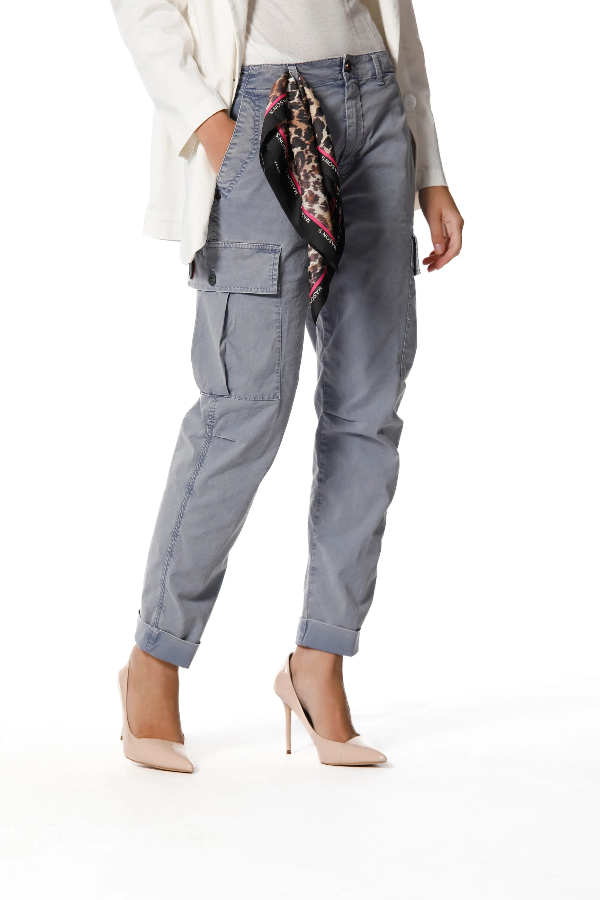 Judy Archivio woman cargo pants in stretch cotton icon washes relaxed sold by Mason's product image thumbnail 2