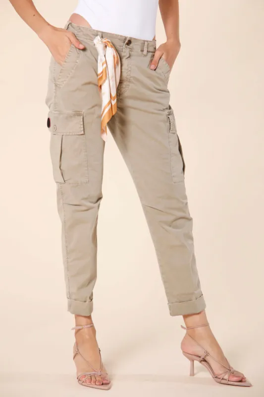 Judy Archivio W women's cargo pants in cotton twill icon washes relaxed sold by Mason's