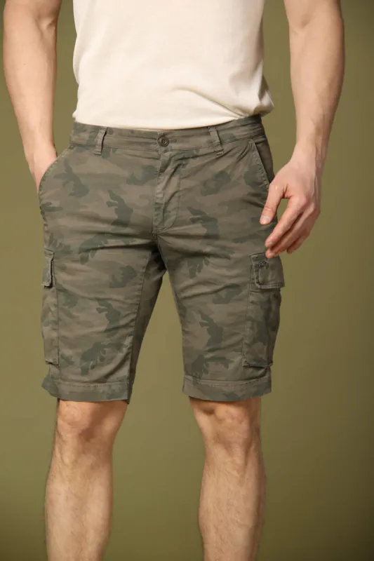 Chile man cargo bermuda in cotton with camouflage pattern regular ① sold by Mason's
