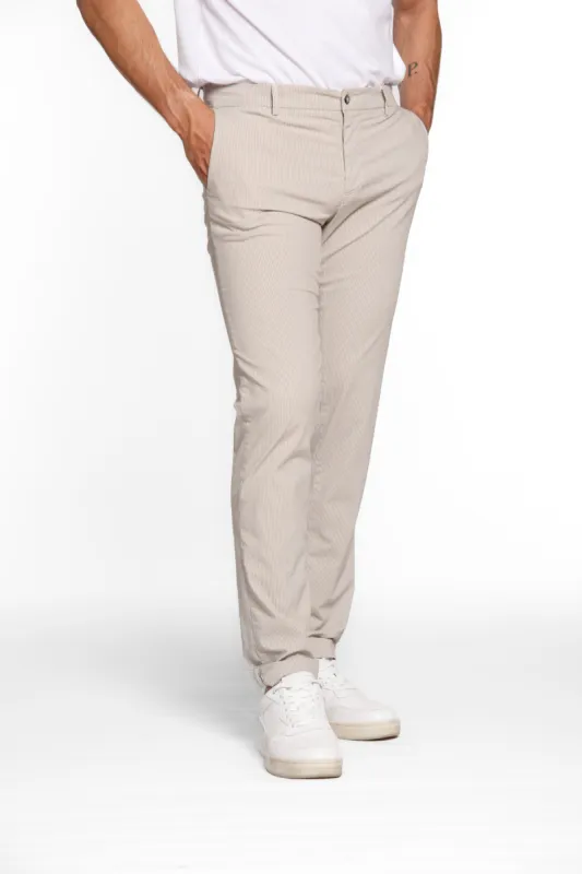 New York man chino pants in tencel and cotton with stripes pattern regular sold by Mason's