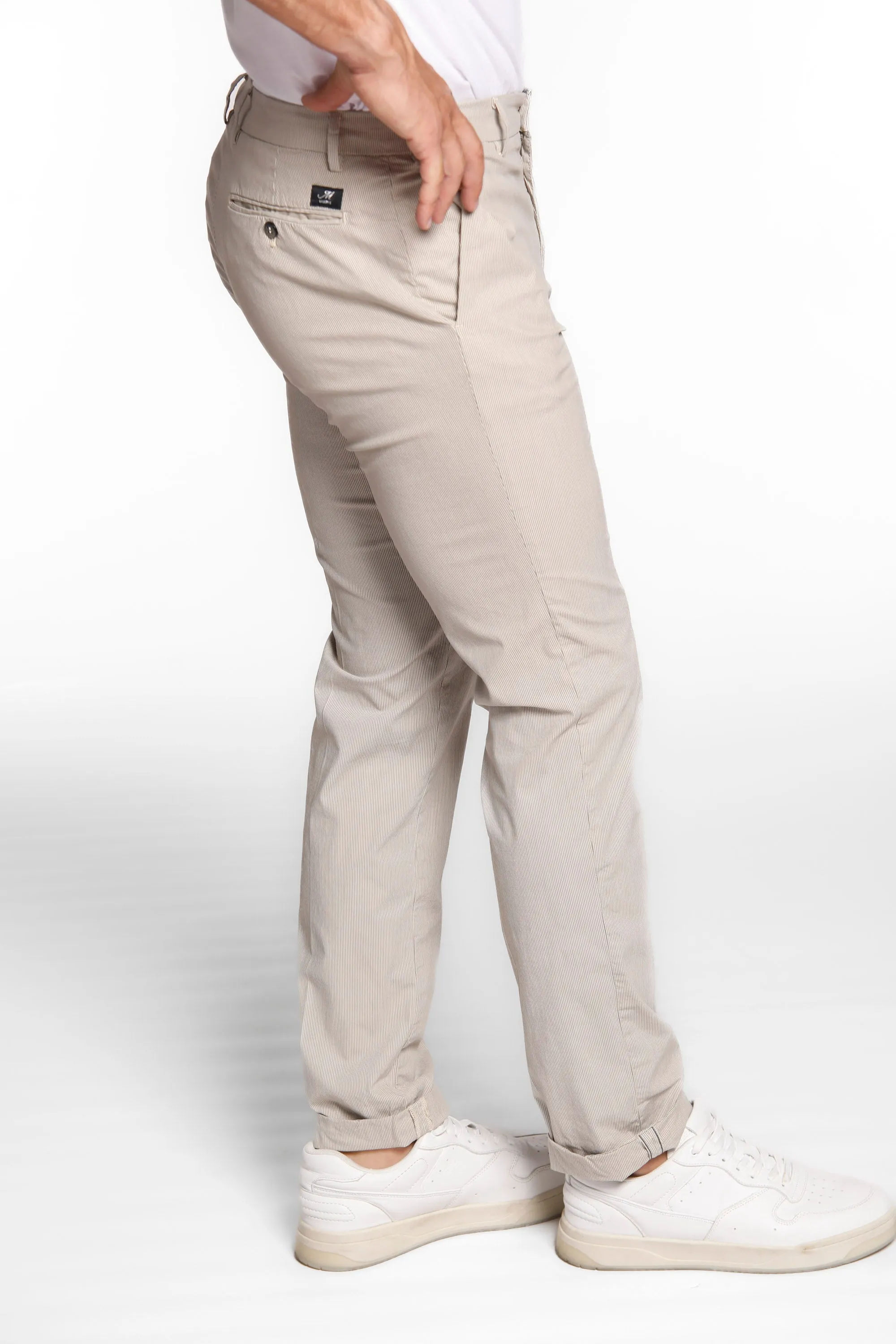 New York man chino pants in tencel and cotton with stripes pattern regular sold by Mason's product image thumbnail 2