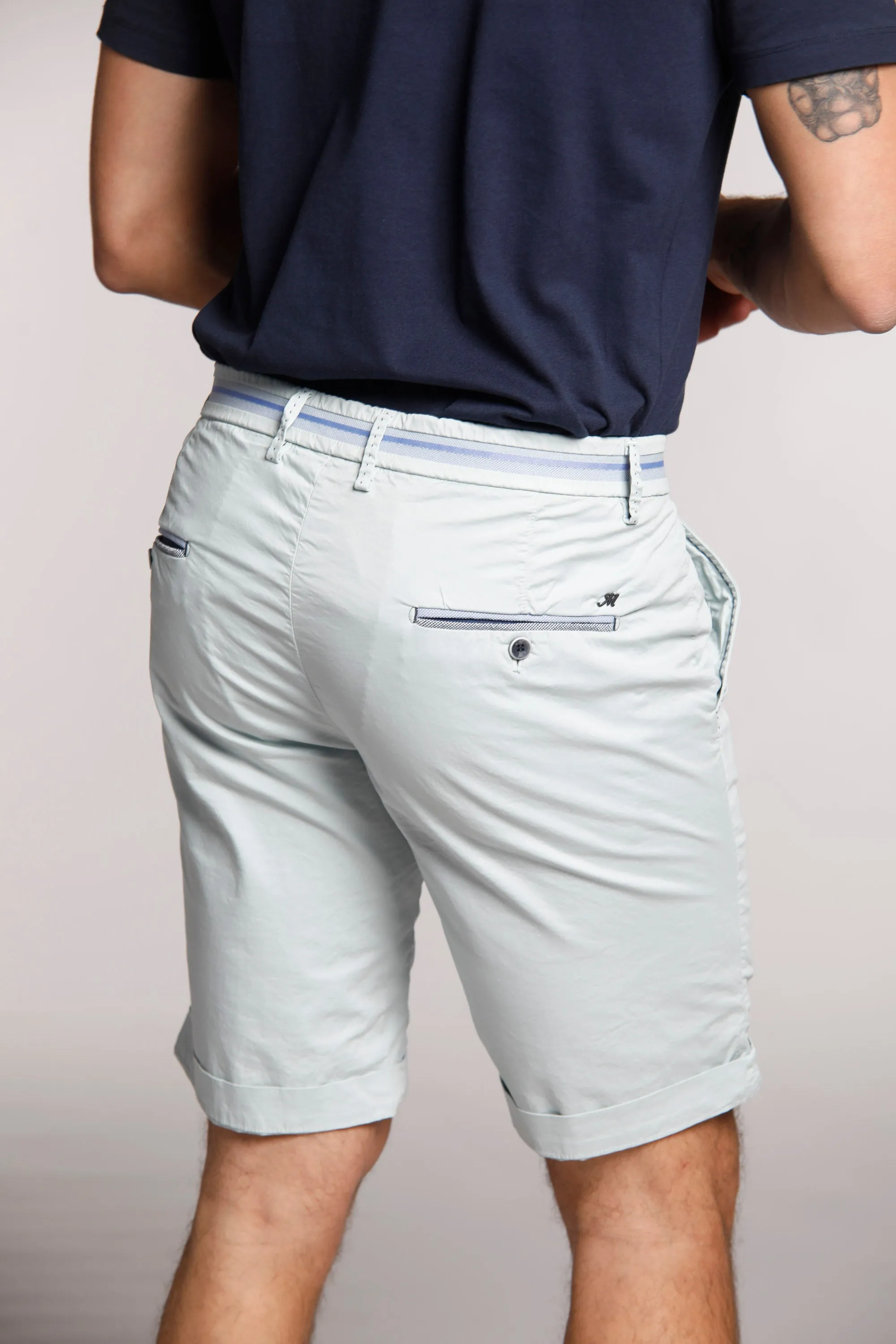 Torino Tapes man chino bermuda in stretch gabardine slim sold by Mason's product image thumbnail 5