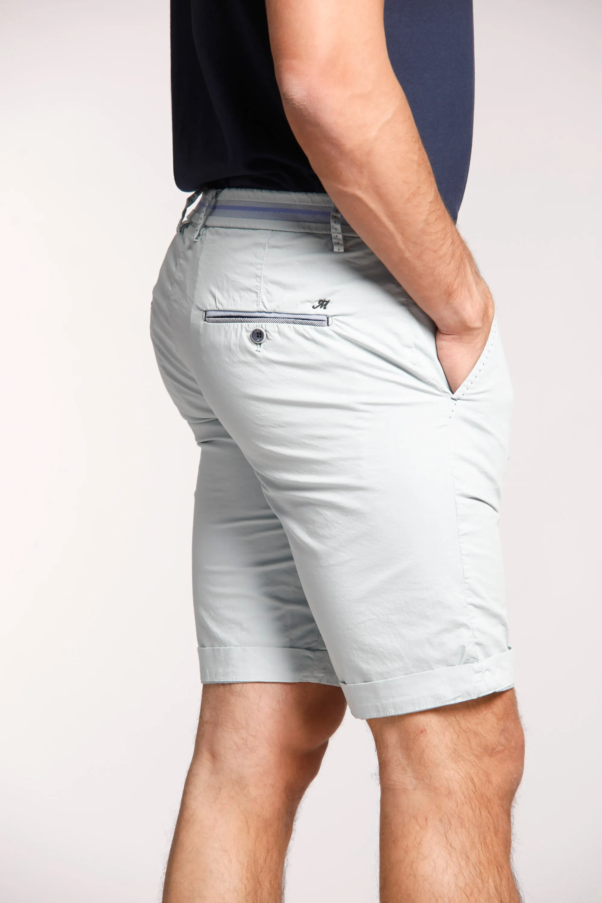 Torino Tapes man chino bermuda in stretch gabardine slim sold by Mason's product image thumbnail 3