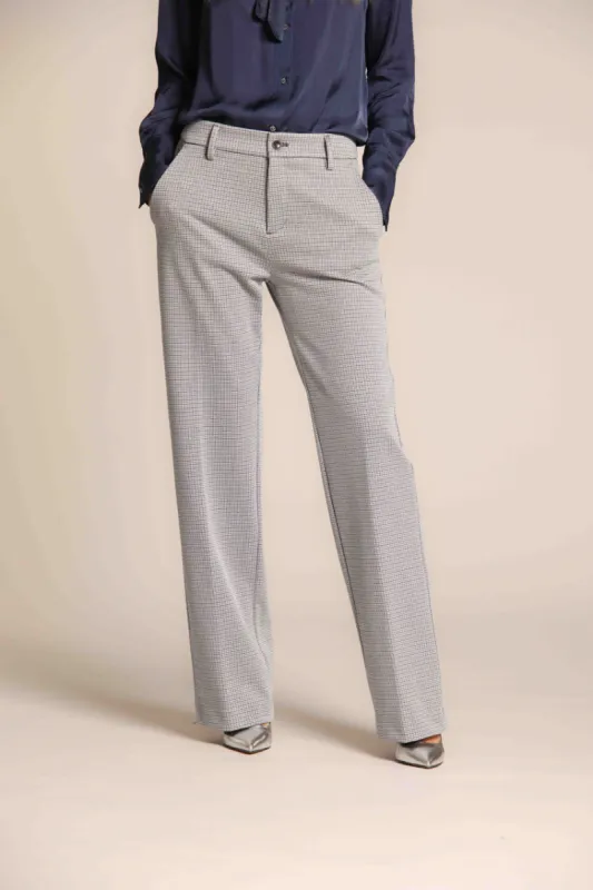 New York Straight women's chino pants in jersey with micro lurex pattern straight fit sold by Mason's