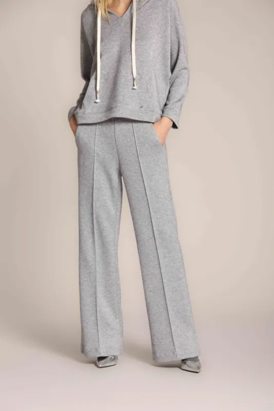 Easy Straight women's chino pants in plush jersey with lurex straight fit sold by Mason's