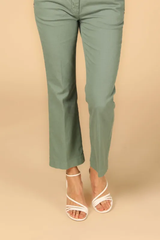 New York Trumpet women's chino pants in cotton and tencel piquet slim sold by Mason's