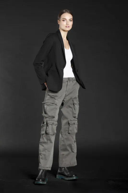 New Hunter woman gabardine Logo edition cargo pants straight sold by Mason's