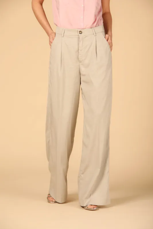 Ny Wide Pinces women's chino pants in tencel straight sold by Mason's