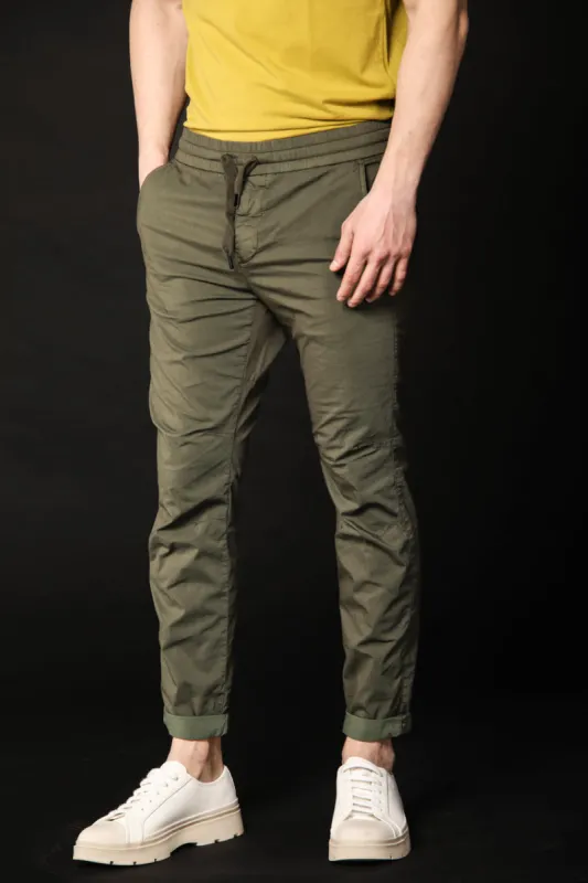 John men's chino pants in cotton and nylon logo edition carrot fit ① sold by Mason's