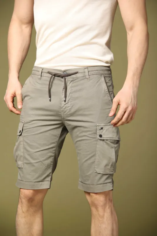 Chile Athleisure men's  cargo bermuda in stretch gabardine carrot fit sold by Mason's