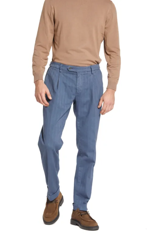 Genova Style man chino pants with resca weave regular sold by Mason's