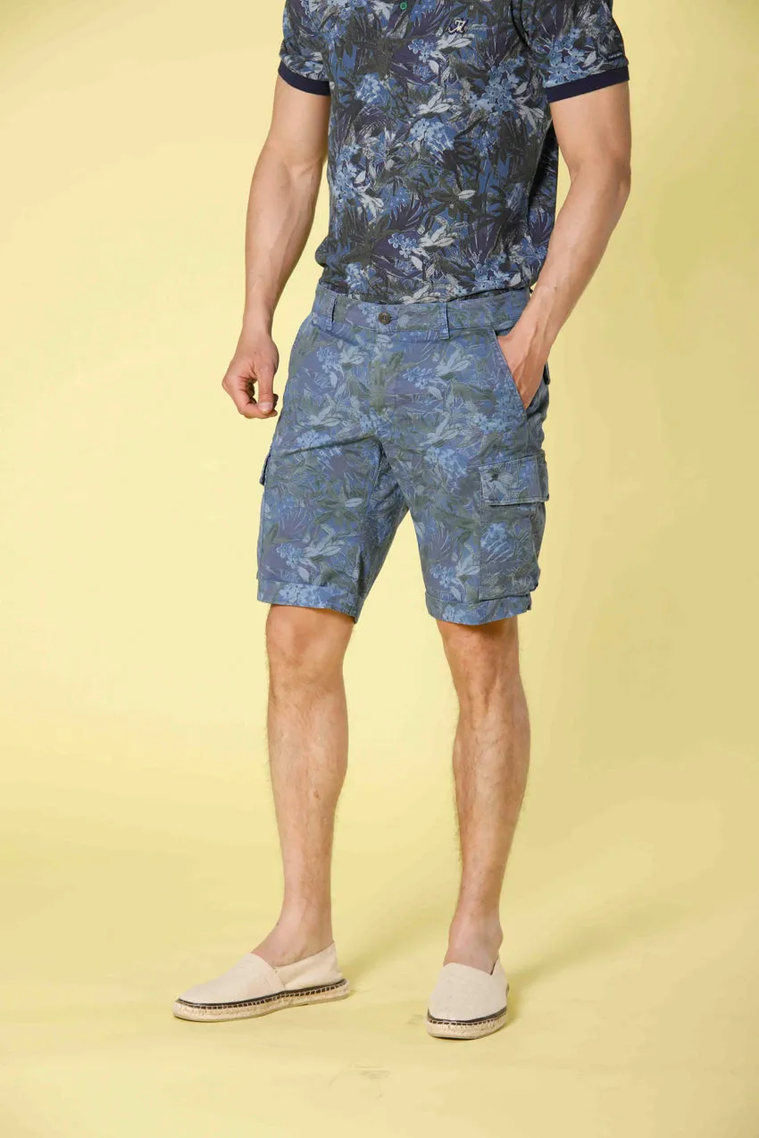 Chile men's cargo bermuda in cotton with floral pattern slim sold by Mason's
