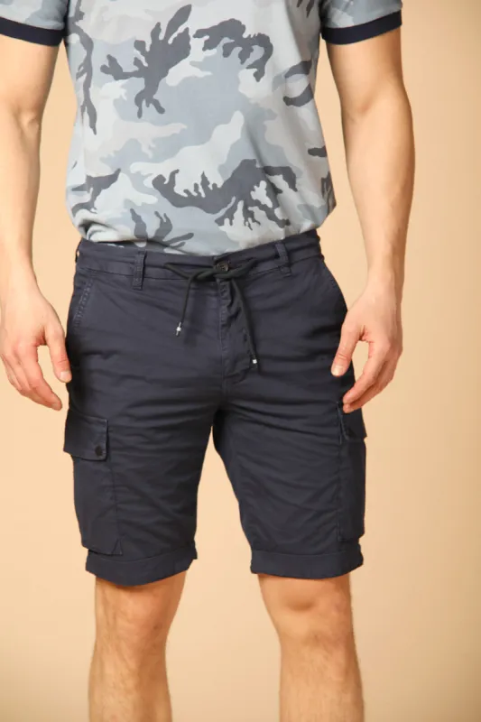 Chile Athleisure men's  cargo bermuda in stretch gabardine carrot fit sold by Mason's