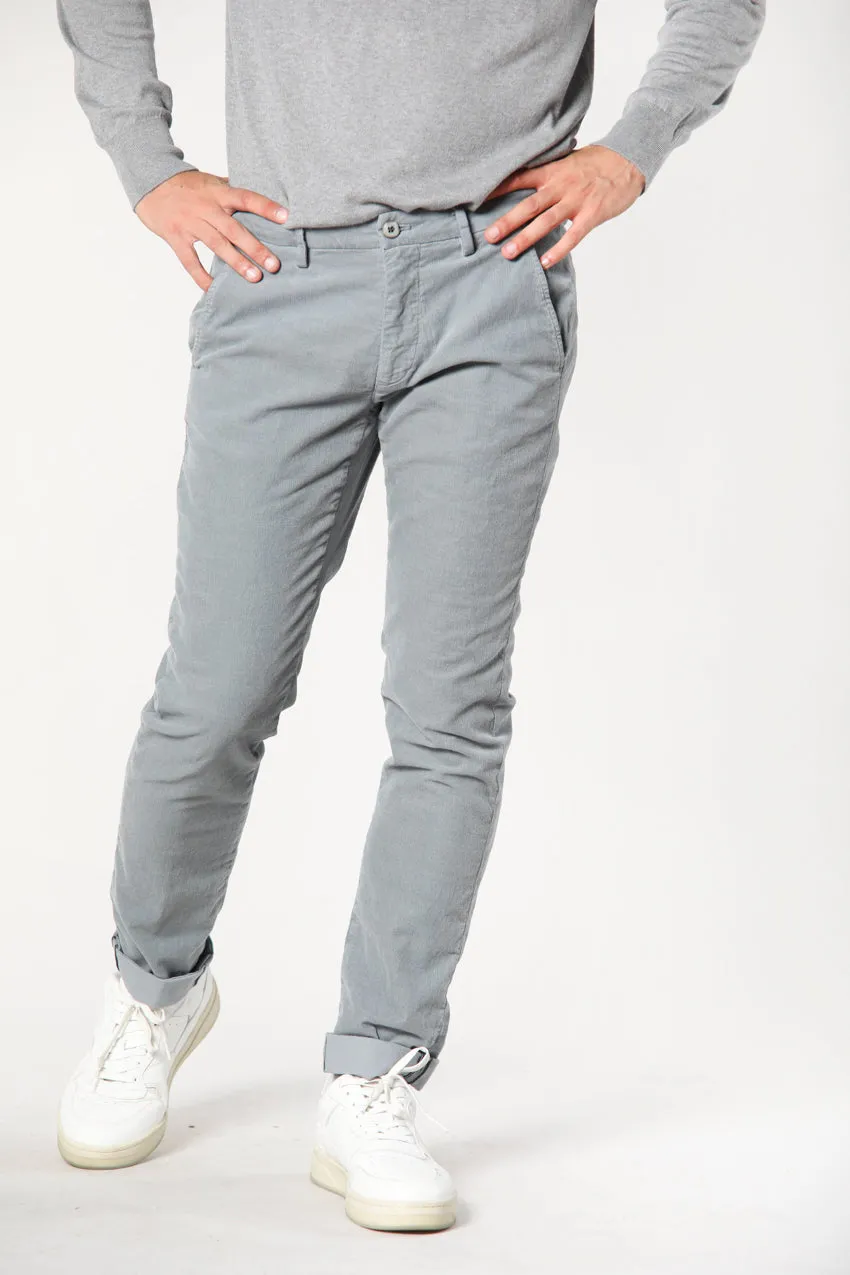 Torino Style man chino pants in velvet 1500 stripes slim ① sold by Mason's