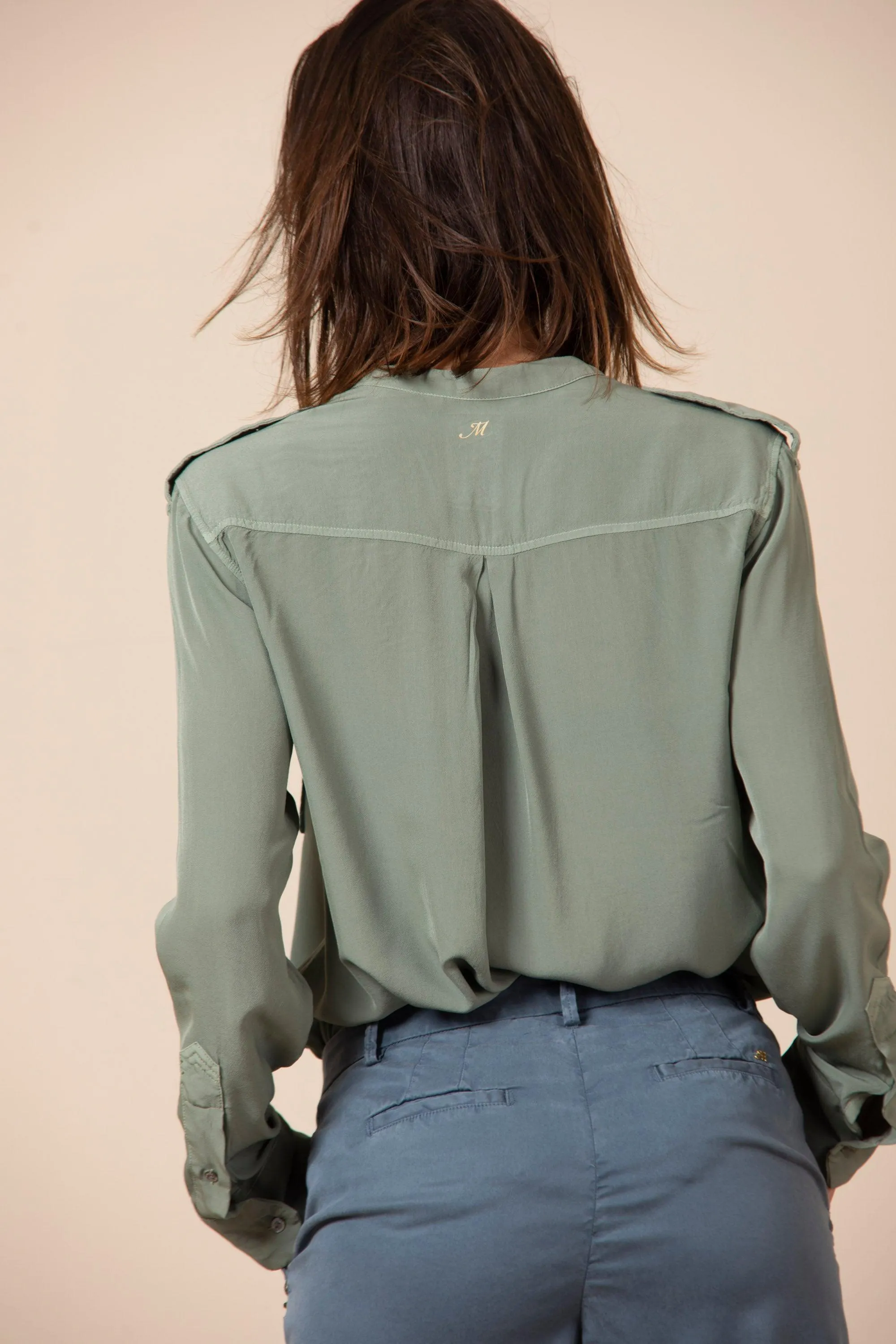 Emma Summer woman shirt in viscose with long sleeve and pockets sold by Mason's product image thumbnail 3