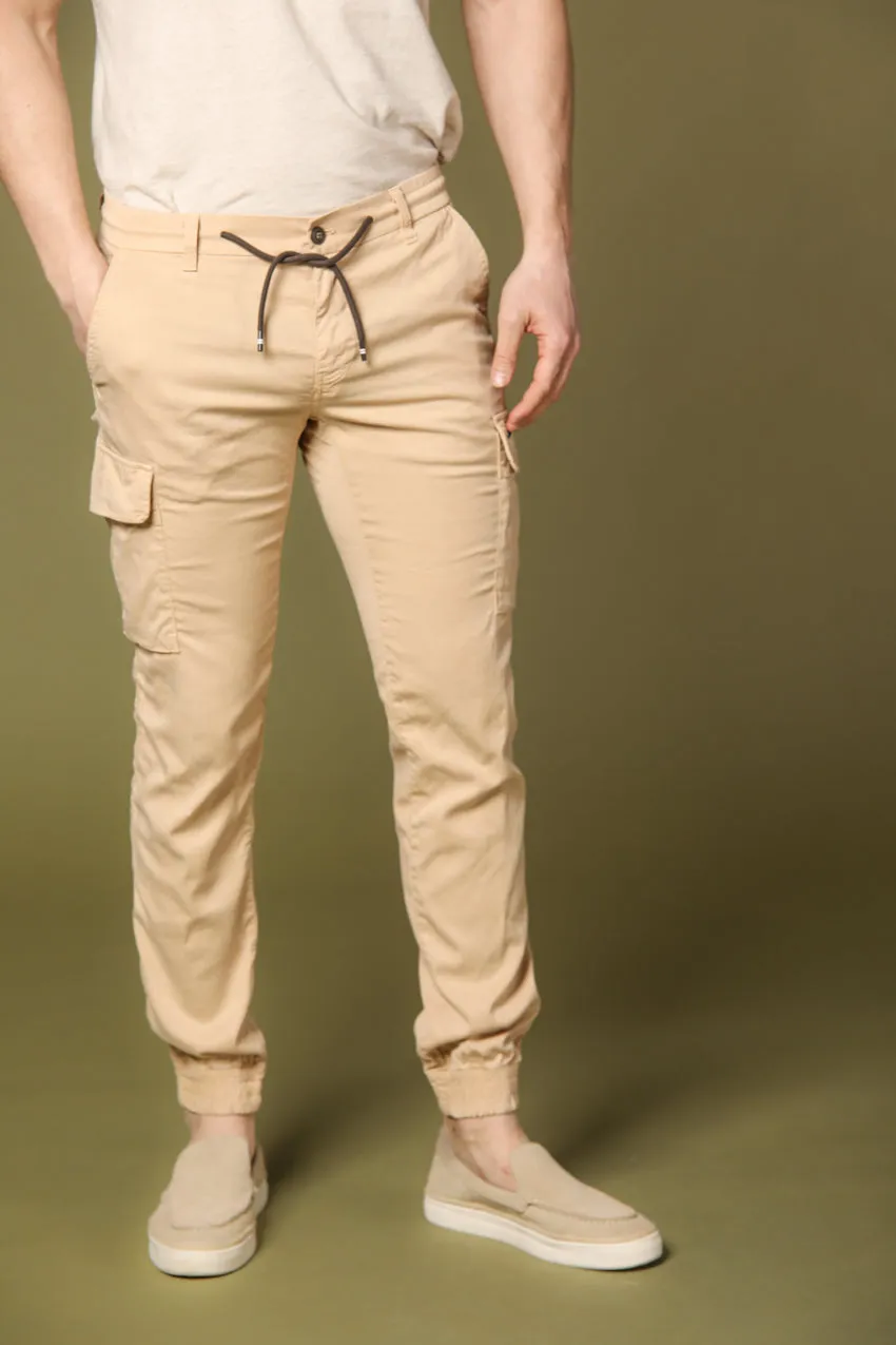 Chile Elax men's cargo pants in twill with coulisse extra slim sold by Mason's