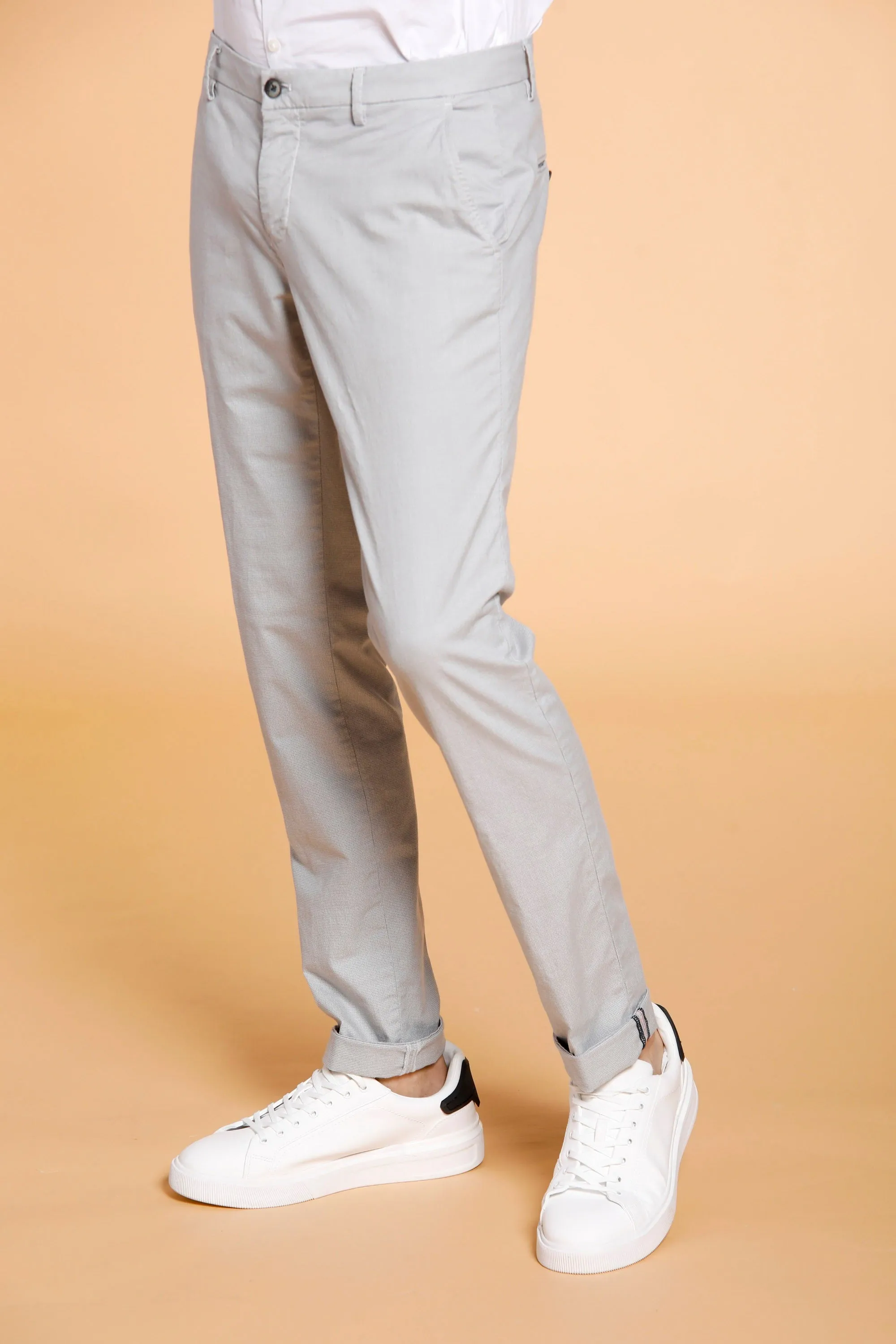 Milano Style man chino pants in cotton and tencel with micro pattern extra slim sold by Mason's product image thumbnail 3
