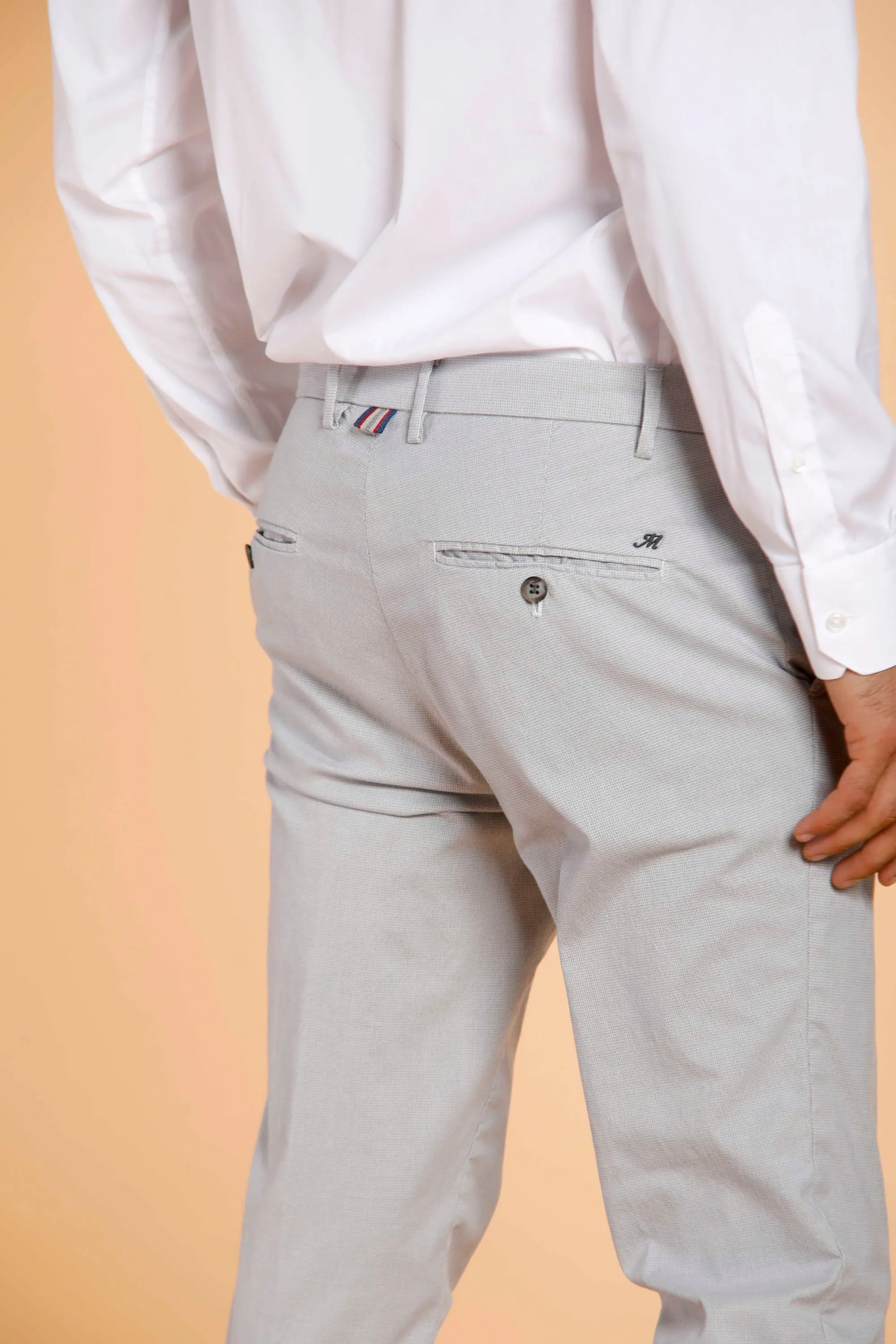 Milano Style man chino pants in cotton and tencel with micro pattern extra slim sold by Mason's product image thumbnail 5