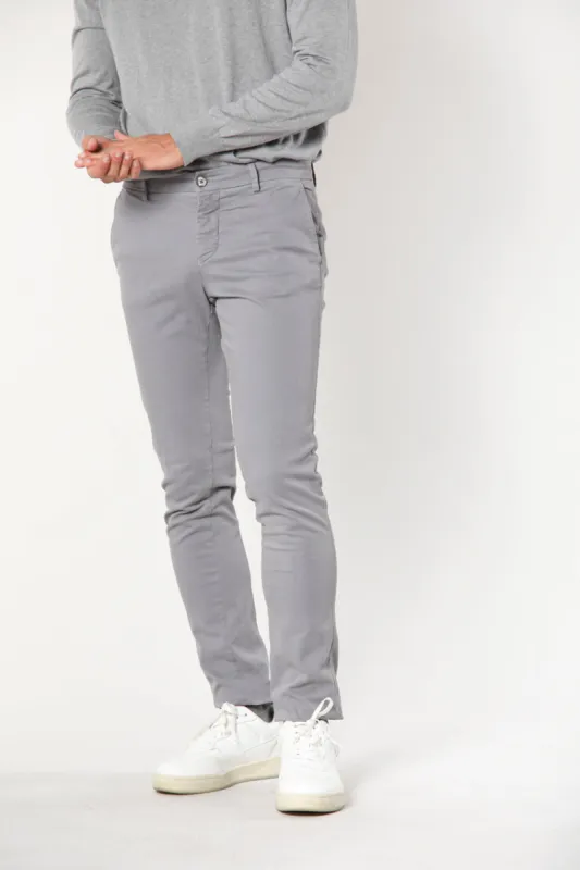 Milano Style man chino pant in gabardine and cotton modal stretch extra slim ① sold by Mason's