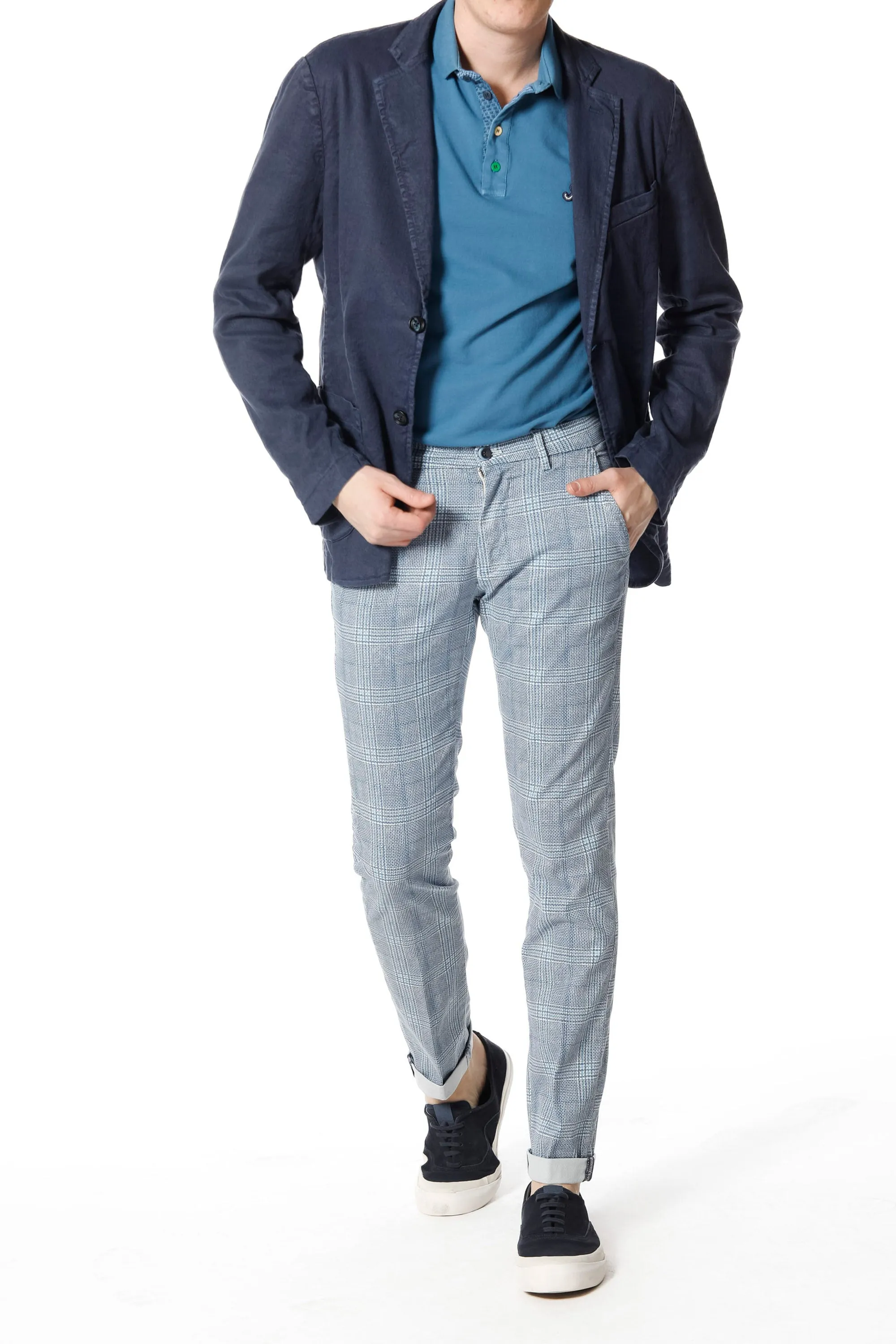 Torino Style man chino pants in cotton and tencel with wales pattern slim sold by Mason's product image thumbnail 2