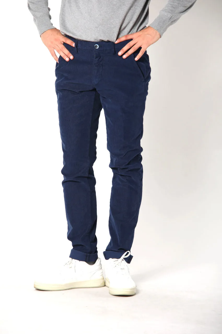 Torino Style man chino pants in velvet 1500 stripes slim ① sold by Mason's