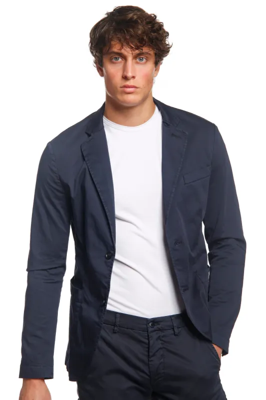 Da Vinci Travel men's blazer in tecno travel stretch satin with details regular sold by Mason's