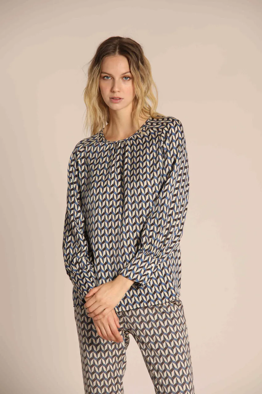 Carla women's shirt in viscose with geometric print sold by Mason's