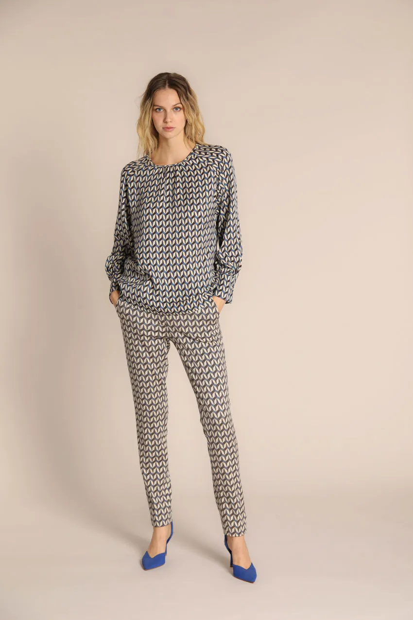 Carla women's shirt in viscose with geometric print sold by Mason's product image thumbnail 2
