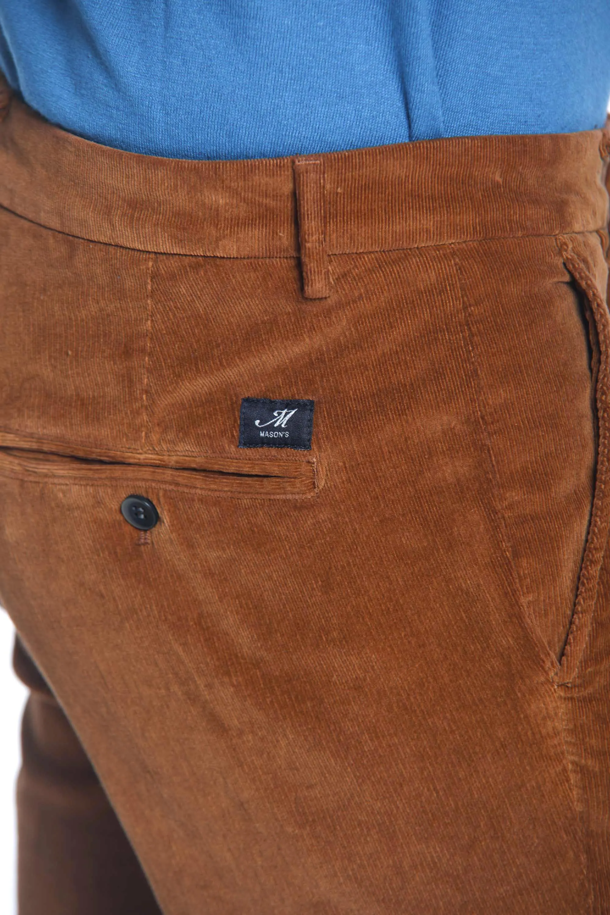 Torino Style man chino pants in velvet 1500 stripes slim sold by Mason's product image thumbnail 3