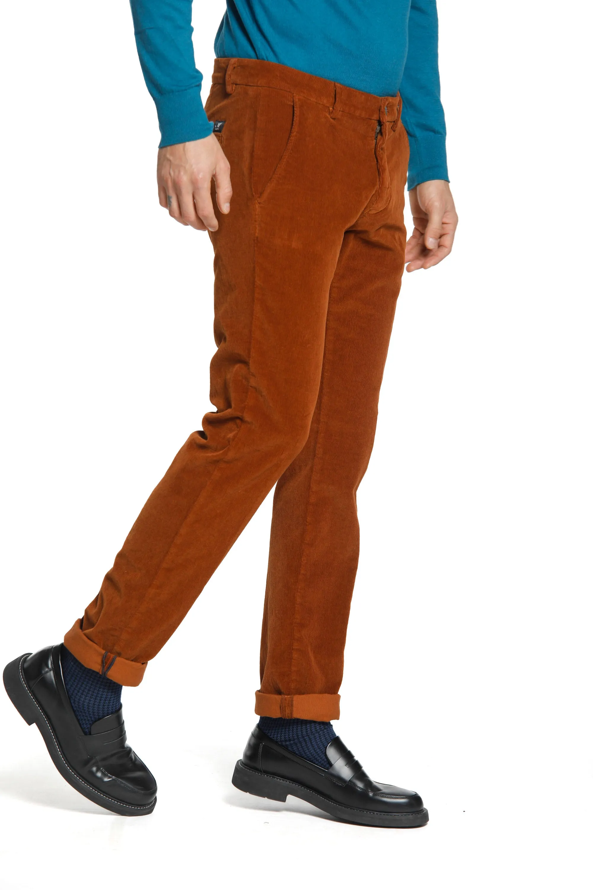 Torino Style man chino pants in velvet 1500 stripes slim sold by Mason's product image thumbnail 2