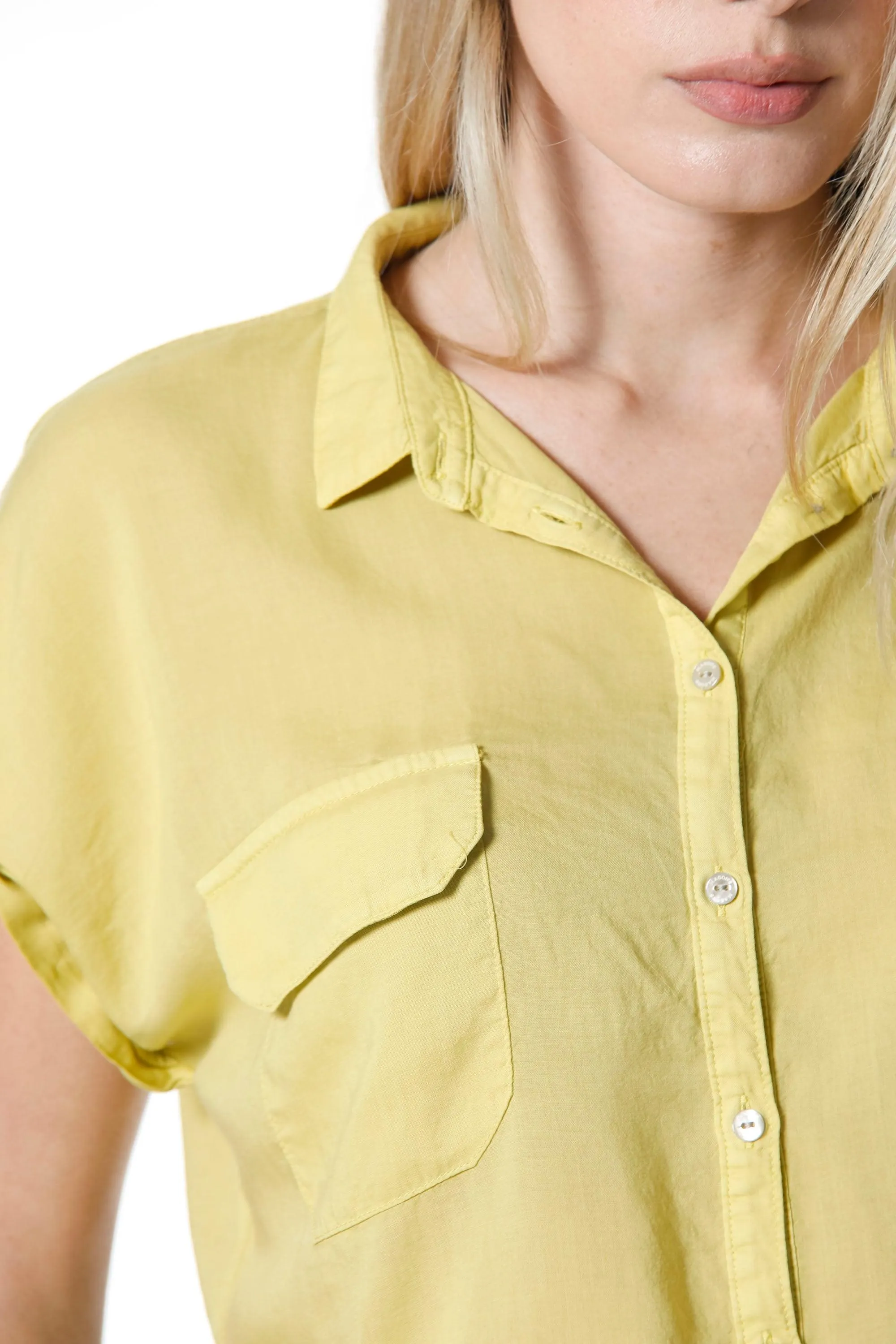 Casta woman shirt with short sleeves in tencel with pockets sold by Mason's product image thumbnail 3
